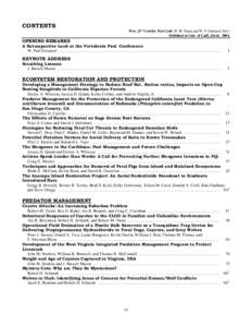 CONTENTS Proc. 21st Vertebr. Pest Conf. (R. M. Timm and W. P. Gorenzel, Eds.) Published at Univ. of Calif., Davis[removed]OPENING REMARKS A Retrospective Look at the Vertebrate Pest Conference