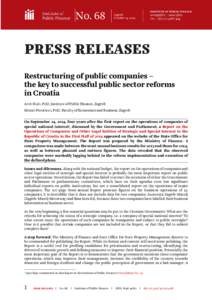 No. 68  Zagreb October 14, 2014  Restructuring of public companies –