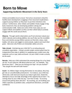 Supporting Authentic Movement in the Early Years