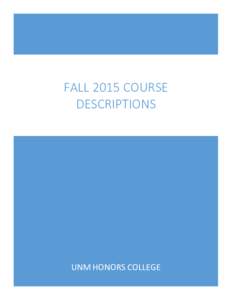 Fall 2015 Course Descriptions