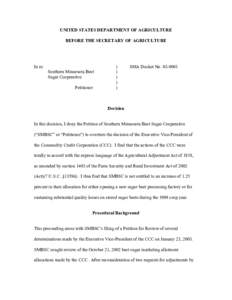 Microsoft Word - Southern Minnesota Beet Sugar Decision-final.doc