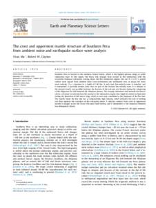 The crust and uppermost mantle structure of Southern Peru from ambient noise and earthquake surface wave analysis