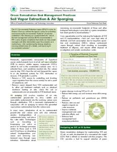 Green Remediation Best Management Practices: Soil Vapor Extraction & Air Sparging