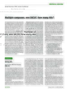Lab Animal Vol 38 No 4 April 2009 Multiple campuses, one IACUC: how many AVs?