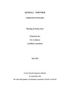 KENDALL - WHITTIER Neighborhood Masterplan