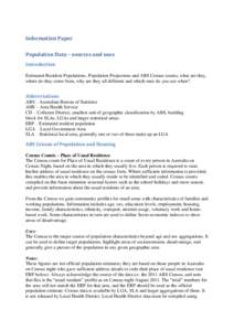 Censuses / Population / Census in Australia / Census / Population projection / Intercensal estimate / Demography / Statistics / Australian Bureau of Statistics