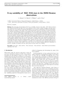 Astronomy & Astrophysics manuscript noDOI: will be inserted by hand later) June 16, 2006  X-ray variability of NGC 2516 stars in the XMM-Newton