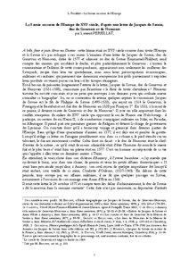 L. Perrillat – La Savoie au cœur de l’Europe  La Savoie au cœur de l’Europe du XVIe siècle, d’après une lettre de Jacques de Savoie,