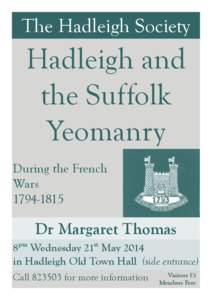 The Hadleigh Society  Hadleigh and the Suffolk Yeomanry During the French