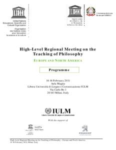 International Federation of Philosophical Societies / Education / Knowledge / Cognition / International organizations / IULM University of Milan / Philosophy