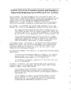 Section 2222 of the Economic Growth and Regulatory Paperwork Reduction Act of[removed]U.S.C. § 3311): (a) In general. Not less frequently than once every 10 years, the Council and each appropriate Federal banking agenc