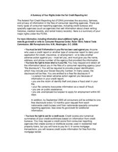 Credit bureau / Optoutprescreen.com / Credit history / Opt-out / Credit score / Consumer protection / Identity theft / Tenant screening / Fair and Accurate Credit Transactions Act / Financial economics / Credit / Fair Credit Reporting Act