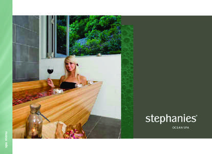 spa menu  OCEAN SPA Stephanies®... Creating beautiful spa journeys