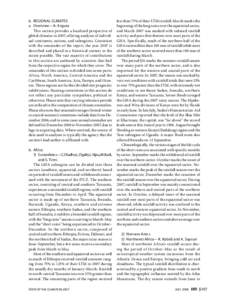 6.	 REGIONAL CLIMATES a.	 Overview—A. Arguez This section provides a localized perspective of global climates in 2007, offering analyses of individual continents, nations, and subregions. Consistent with the remainder 