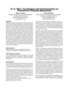 World Wide Web / Open content / Software / Online encyclopedias / Web 2.0 / Wikipedia / Wiki / Obituary / Human–computer interaction / Hypertext / Social information processing