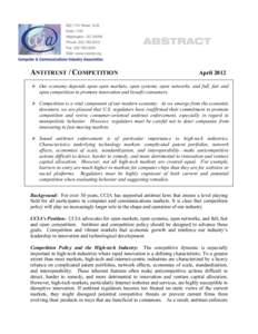 Economics / Christine A. Varney / Competition / Computer & Communication Industry Association / Clayton Antitrust Act / Anti-competitive practices / Monopoly / Intel / Business / United States antitrust law / Competition law / Anti-competitive behaviour