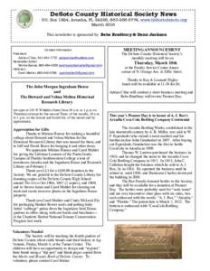  DeSoto County Historical Society News