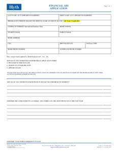 FINANCIAL AID APPLICATION Page 1 of 3  INTERNATIONAL SUMMERS & COMMUNITY