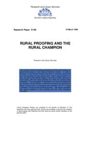 Rural community development / Human geography / Department of Agriculture and Rural Development / Northern Ireland Executive / Rural development / Rural area / Agriculture ministry / Department of Agriculture /  Food and the Marine / Ireland / Rural economics / Agriculture / Rural culture