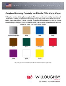 Outdoor Drinking Fountain and Bottle Filler Color Chart Willoughby outdoor drinking fountains, bottle fillers, and combination drinking fountains and bottle fillers are the perfect solution for college campuses, parks, o