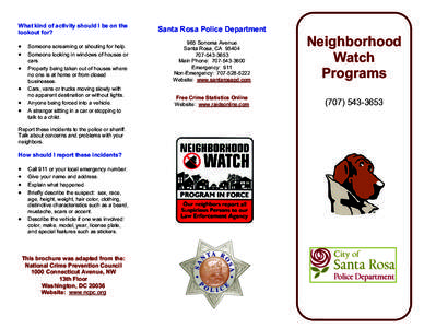 Neighborhood watch / Government / Town watch / Block Parent Program / Sheriffs in the United States / National Night Out / Neighbourhood Watch / Community development / Crime prevention / Law enforcement in the United States