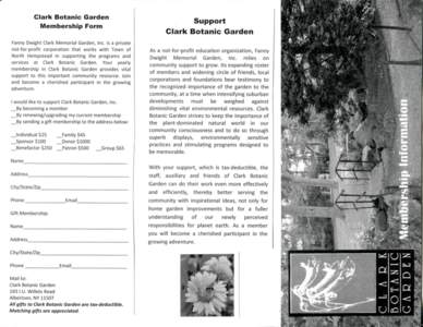 Clark Botanic Garden Membership Form
