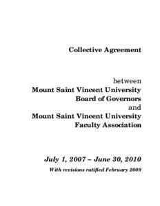 Collective Agreement  between Mount Saint Vincent University Board of Governors and