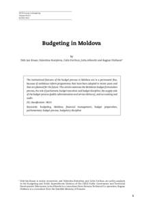 OECD Journal on Budgeting Volume[removed] © OECD 2010 Budgeting in Moldova by