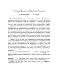 A Scaling Result for Explosive Processes M. Mitzenmacher   J. Spencer