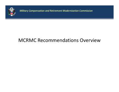 Microsoft PowerPoint - MCRMC Recommendations Overview Public Final