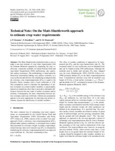 Hydrol. Earth Syst. Sci., 18, 4341–4348, 2014 www.hydrol-earth-syst-sci.net[removed]doi:[removed]hess[removed] © Author(s[removed]CC Attribution 3.0 License.  Technical Note: On the Matt–Shuttleworth approac