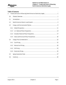 NFAT Business Case Chapter 03 Trends and Factors Influencing North American Electricity Supply