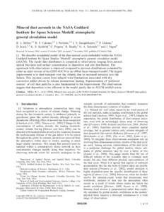 JOURNAL OF GEOPHYSICAL RESEARCH, VOL. 111, D06208, doi:2005JD005796, 2006  Mineral dust aerosols in the NASA Goddard Institute for Space Sciences ModelE atmospheric general circulation model R. L. Miller,1,2 R. V