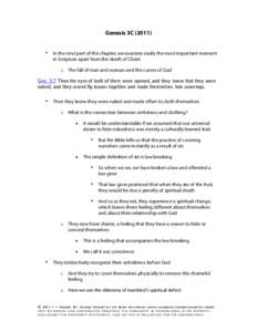 Genesis 3C (2011)  • In the next part of the chapter, we examine easily the most important moment in Scripture apart from the death of Christ