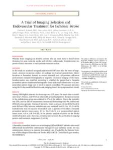 Embolectomy / Penumbra / Cerebral infarction / Vascular surgery / Magnetic resonance imaging / Perfusion scanning / Medicine / Health / Stroke