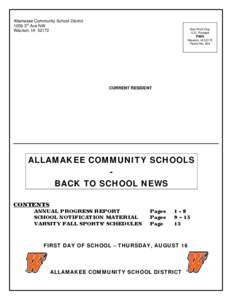 Allamakee Community School District 1059 3rd Ave NW Waukon, IA[removed]Non-Profit Org. U.S. Postage