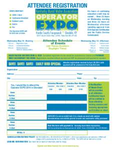 ATTENDEE REGISTRATION COMPLIMENTARY: EXPO T-Shirt Continental Breakfast Cookout Lunch