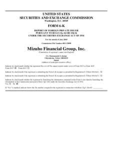 UNITED STATES SECURITIES AND EXCHANGE COMMISSION Washington, D.C[removed]FORM 6-K REPORT OF FOREIGN PRIVATE ISSUER