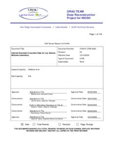 ORAU TEAM Dose Reconstruction Project for NIOSH Oak Ridge Associated Universities I Dade Moeller I MJW Technical Services  Page 1 of 104