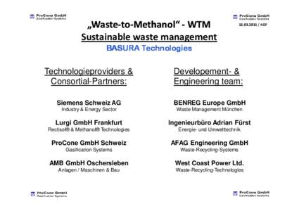 „Waste Waste--to to--Methanol“ - WTM Sustainable waste management[removed]AGF