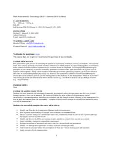 Microsoft Word - Risk Assessment U6221 Summer 2014 syllabus1.docx