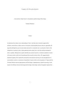 To appear in The Philosophical Quarterly  Contextualism, Subject-Sensitive Invariantism, and Knowledge of Knowledge Timothy Williamson