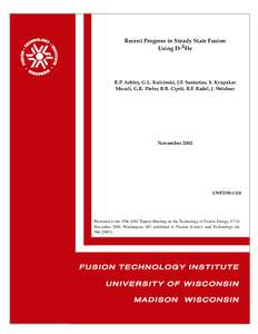 NO LOGY  • Recent Progress in Steady State Fusion Using D-3 He