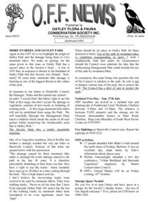 Published by  Issue[removed]OATLEY FLORA & FAUNA CONSERVATION SOCIETY INC.