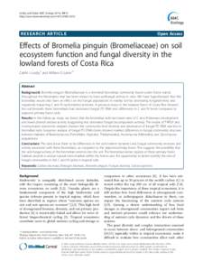 Effects of Bromelia pinguin (Bromeliaceae) on soil ecosystem function and fungal diversity in the lowland forests of Costa Rica