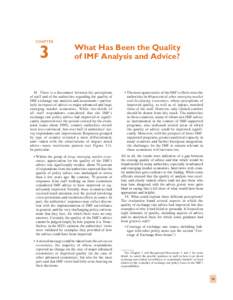 CHAPTER  3 What Has Been the Quality of IMF Analysis and Advice?