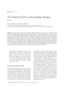 1  Semantic Web–0 IOS Press  The Digital Earth as Knowledge Engine