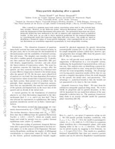 Many-particle dephasing after a quench Thomas Kiendl1,2 and Florian Marquardt2,3 1 arXiv:1603.01071v1 [cond-mat.stat-mech] 3 Mar 2016