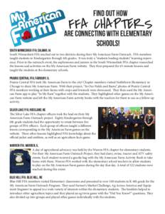Find out how  FFA CHAPTERS are connecting with elementary schools!