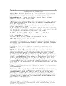 Chemical elements / Mineralogy / Sulfate minerals / Metalloids / Tellurium / Selenium / Pyrite / Ferroselite / Zippeite / Chemistry / Matter / Chalcogens